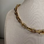 Colar Elos Retangulares Petit Dourado-1396252953