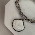 Pulseira Concha Branca Ródio Branco-1588692833