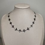 Colar Choker Flor Ródio Branco-691686488