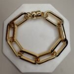 Pulseira Correntaria Elos Retangulares Dourado-787321110