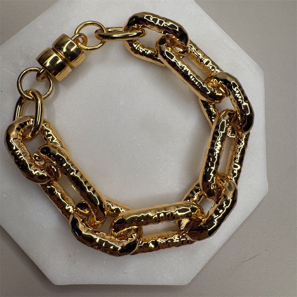 Pulseira Correntaria Orgânica Dourada-509092441