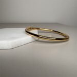 Pulseira Bracelete Lisa Fina Dourado-468470542