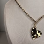 Colar Coração Orgânico Dourado-304555390