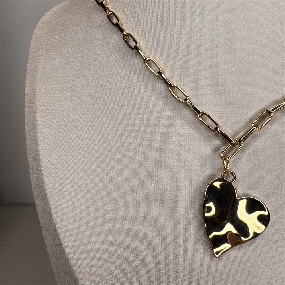 Colar Coração Orgânico Dourado