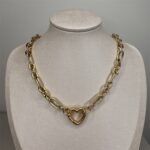 Colar Mosquetão Coração Dourado-1227451984