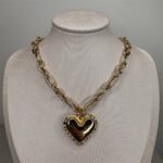 Colar Coração Dourado -613408203