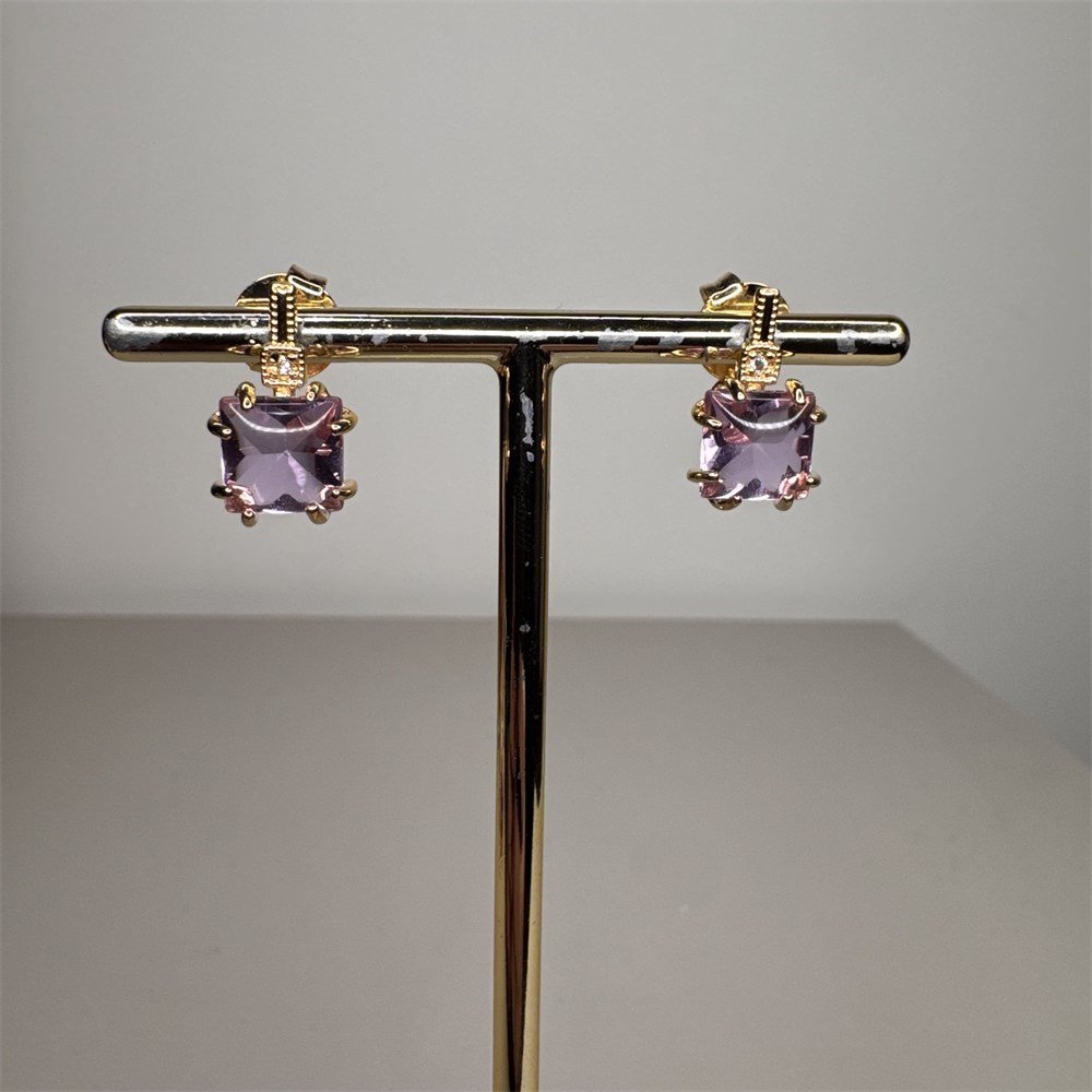 Brinco Zirconia Lavanda Glam