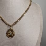 Colar Medalha Olho Grego Dourado-1589993311