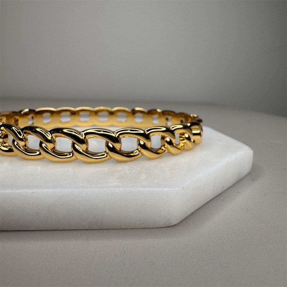 Pulseira Bracelete Correntaria Dourada