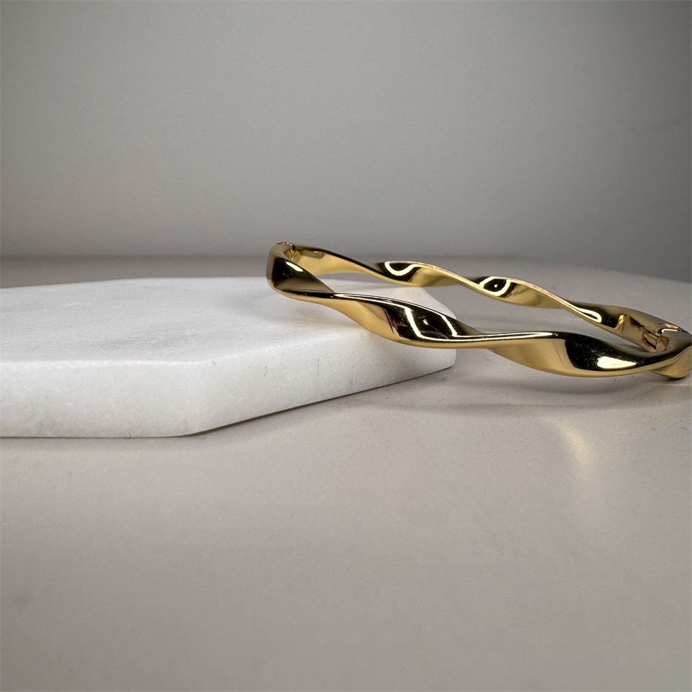 Pulseira Bracelete Torcida Dourada-367279918