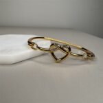 Pulseira Bracelete Coração Dourado