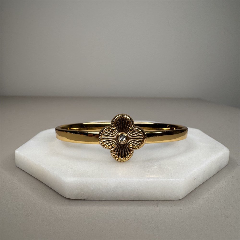 Pulseira Bracelete Trevo Dourado-147253761