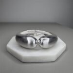 Pulseira Bracelete Gota Fosca Ródio Branco