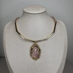 Colar Aro Medalha Orgânica Rosa-756112048