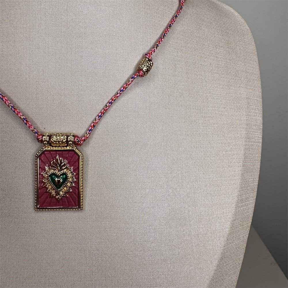 Colar Cordão Color Rosa