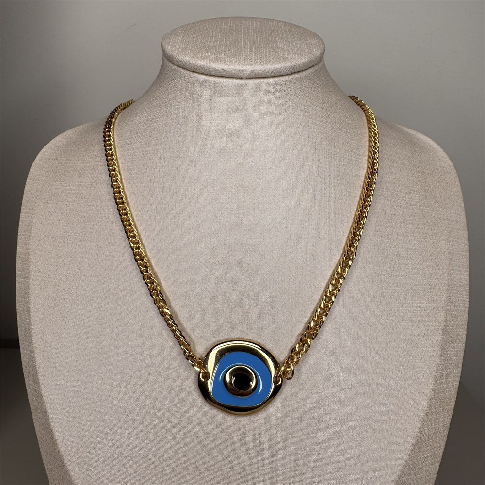 Colar Olho Grego Orgânico Azul