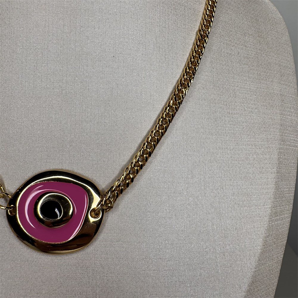 Colar Olho Grego Orgânico Pink
