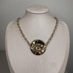 Colar Olho Grego Orgânico Dourado